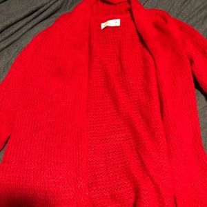Hollister medium red knit cardigan